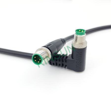 M8 Male Cable - The well molding M8 male cables (straight/right-angle) are IP68 protected and can be used in harsh environments.